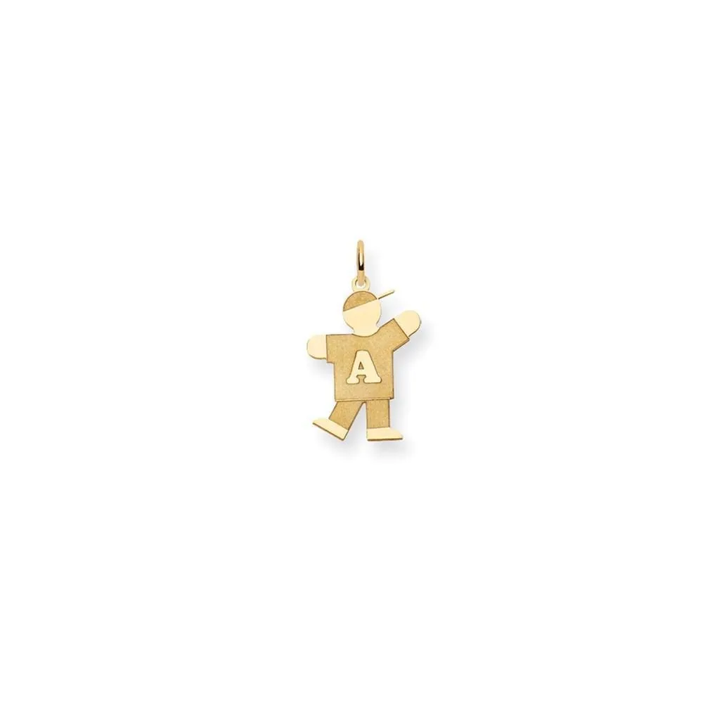 14k Yellow Gold Kiss Alphabet Boy Charm