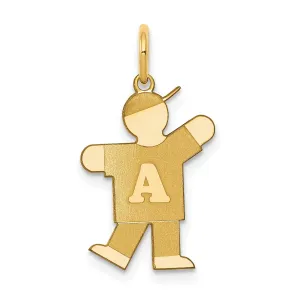 14k Yellow Gold Kiss Alphabet Boy Charm