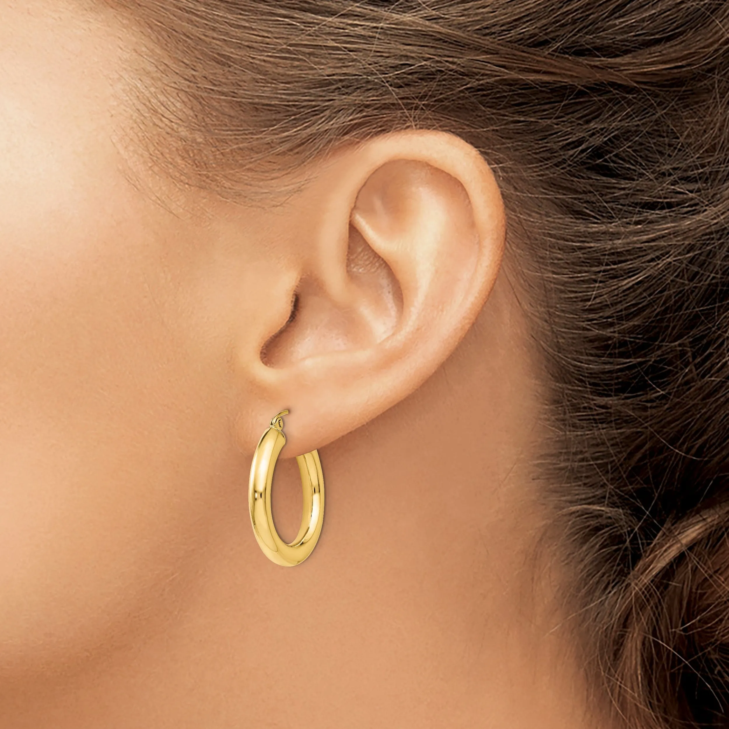 14k Yellow Gold Lightweight Hoop Earrings