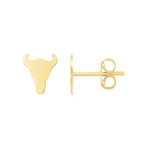 14K Yellow Gold Longhorn Earrings