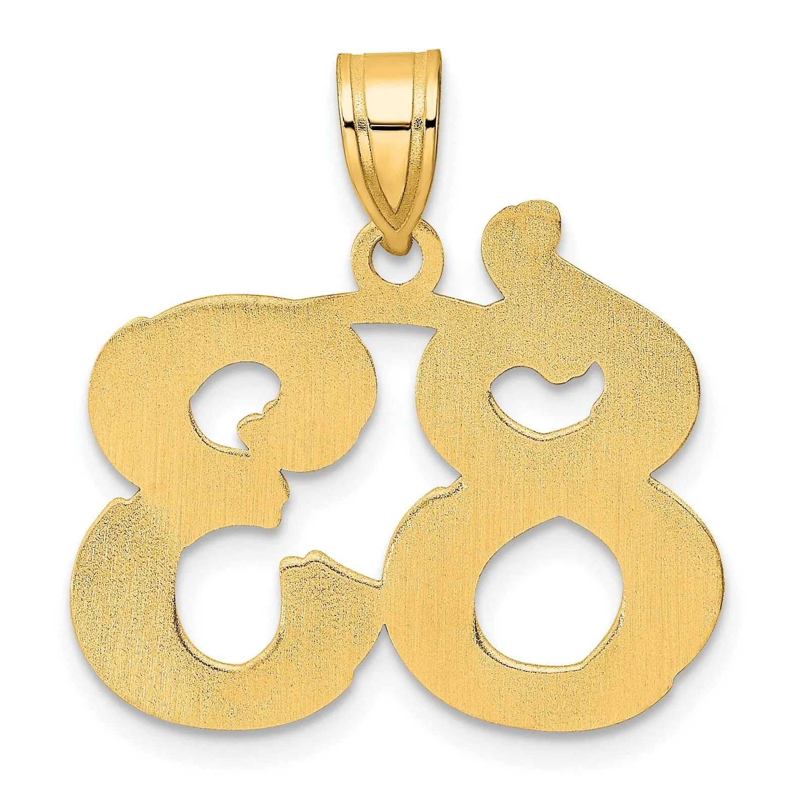 14k Yellow Gold Polished Etched Finish Number 83 Charm Pendant