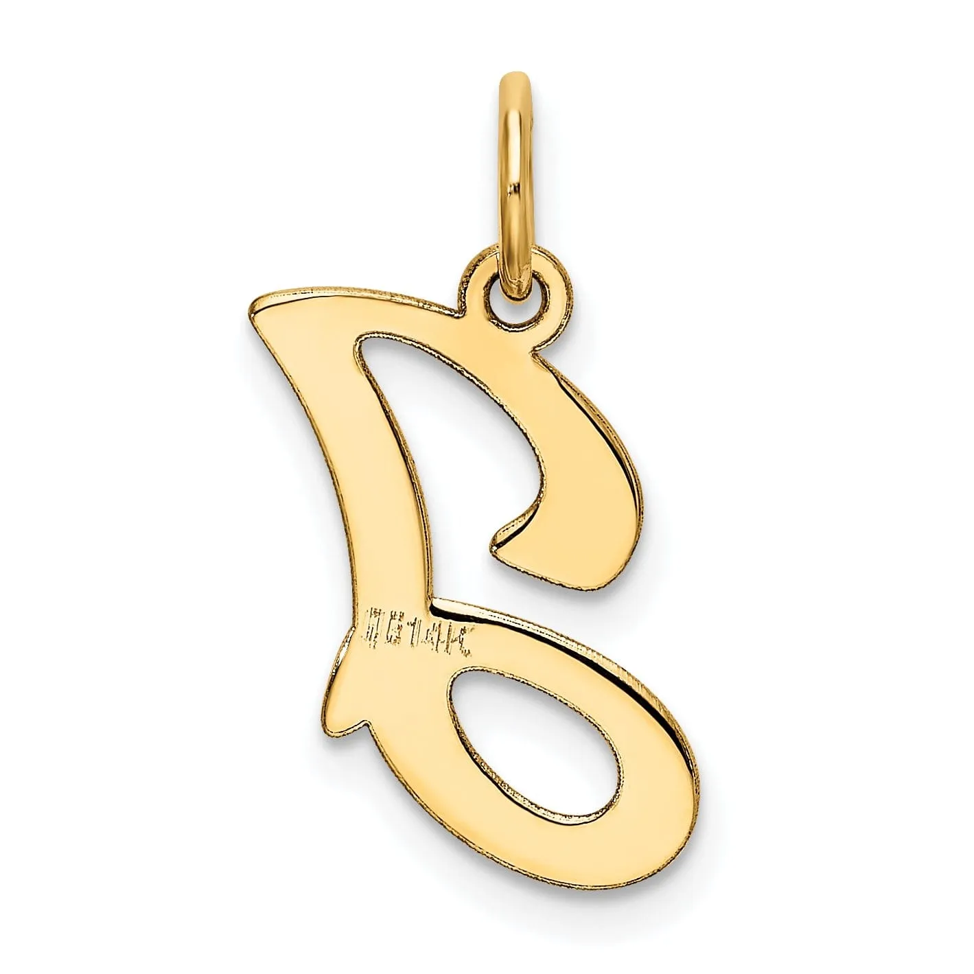 14k Yellow Gold Polished Fancy Initial J Charm