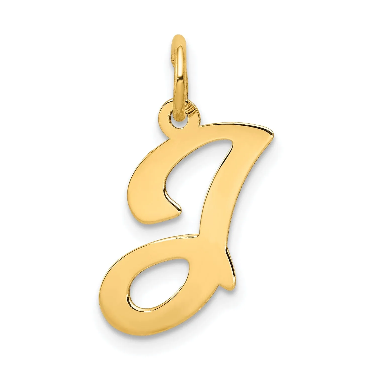 14k Yellow Gold Polished Fancy Initial J Charm