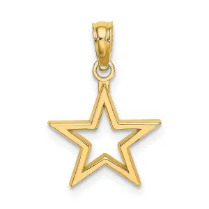 14K Yellow Gold Polished Finish Cut Out Design Star Pendant