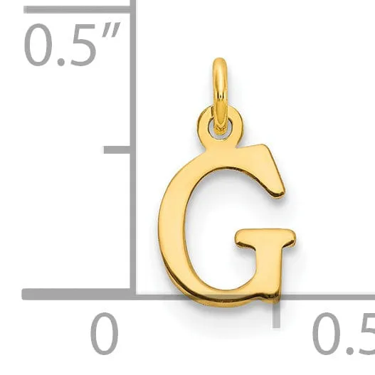 14k Yellow Gold Polished Finish Cut-Out Letter G Initial Design Charm Pendant