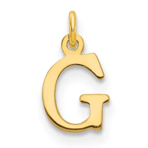 14k Yellow Gold Polished Finish Cut-Out Letter G Initial Design Charm Pendant