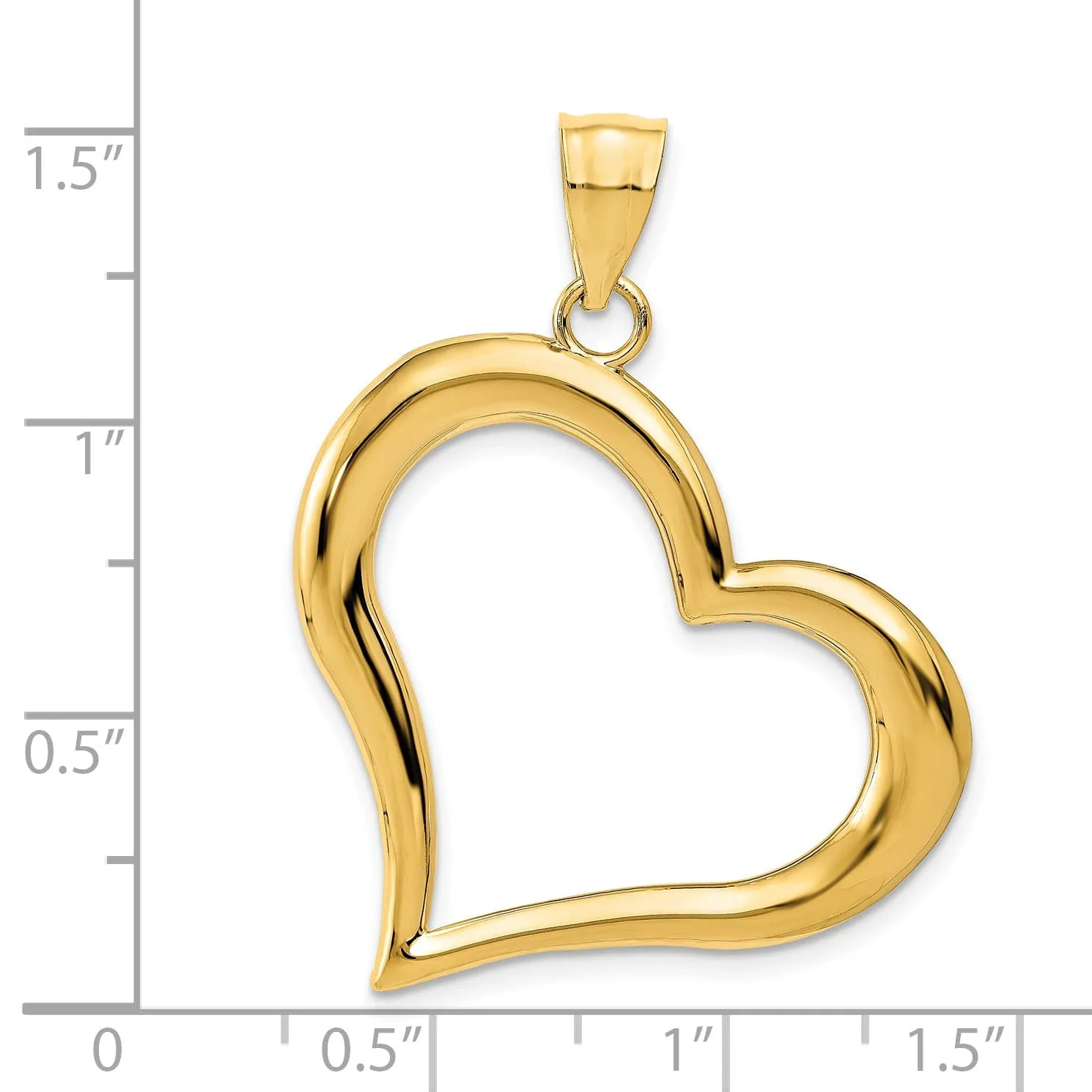 14k Yellow Gold Polished Heart Pendant