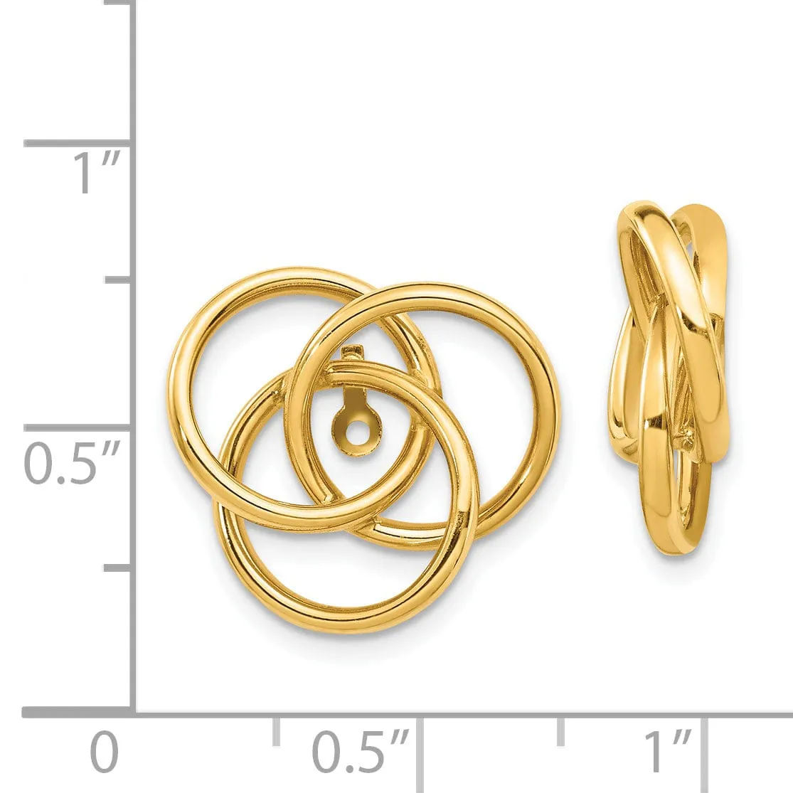 14k Yellow Gold Polished Love Knot Earring Jackets