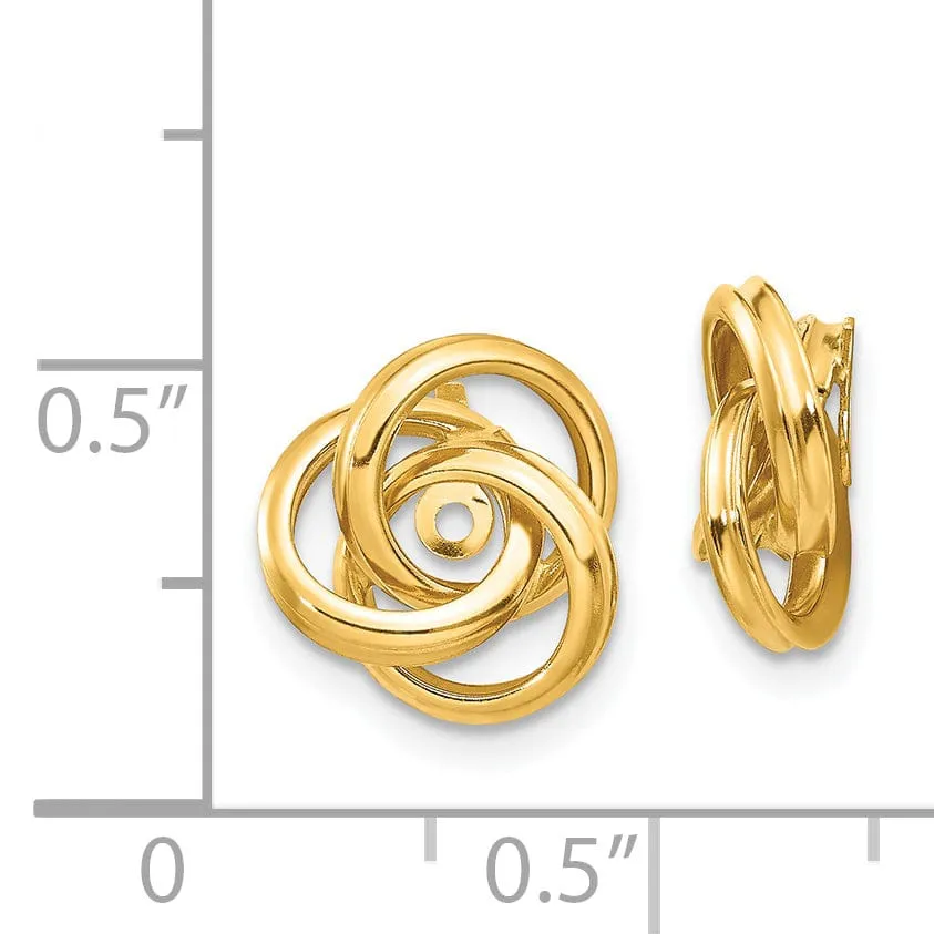 14k Yellow Gold Small Love Knot Earring Jackets