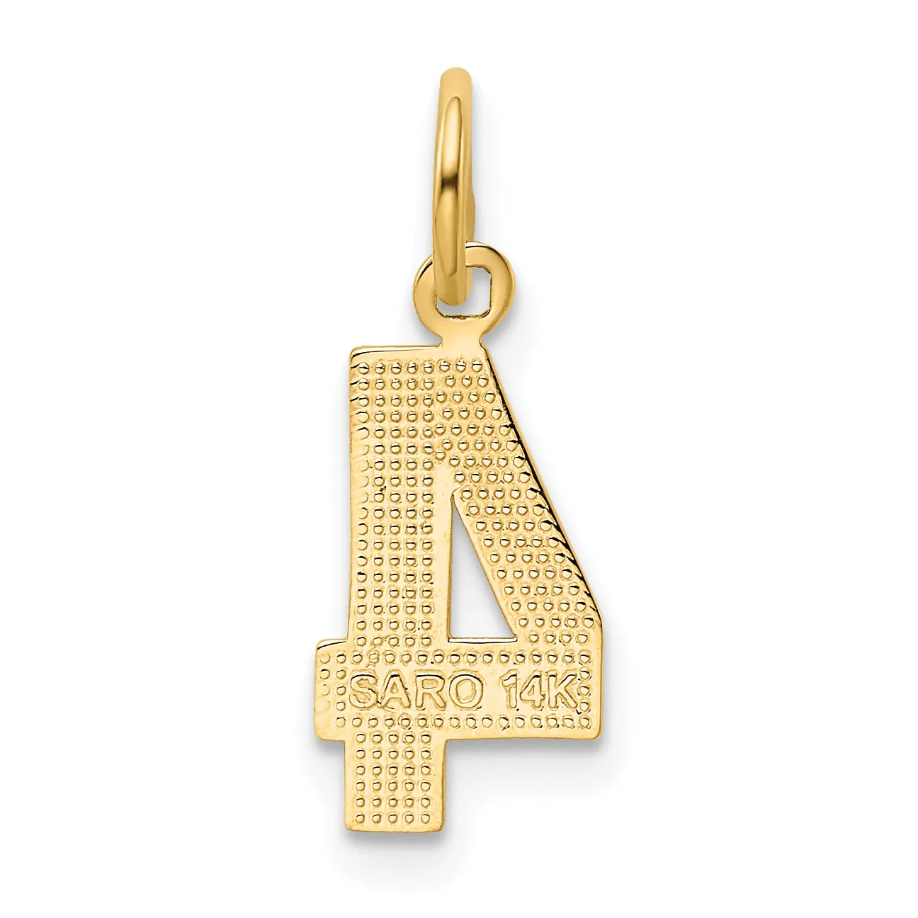 14k yellow gold small polished number 4 charm