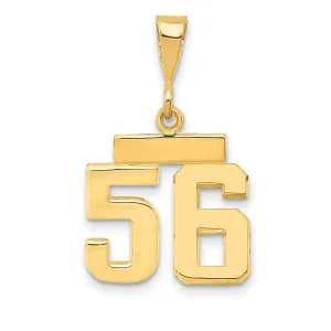 14k yellow gold small polished number 56 charm