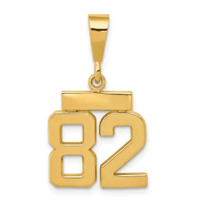 14k yellow gold small polished number 82 charm