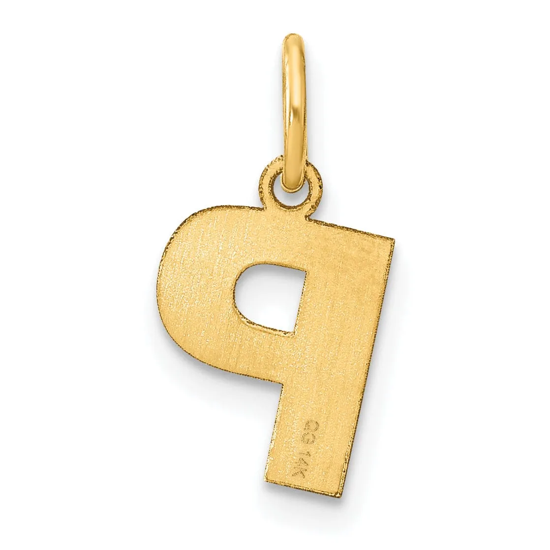 14k Yellow Gold  Small Size Letter P Initial Block Pendant