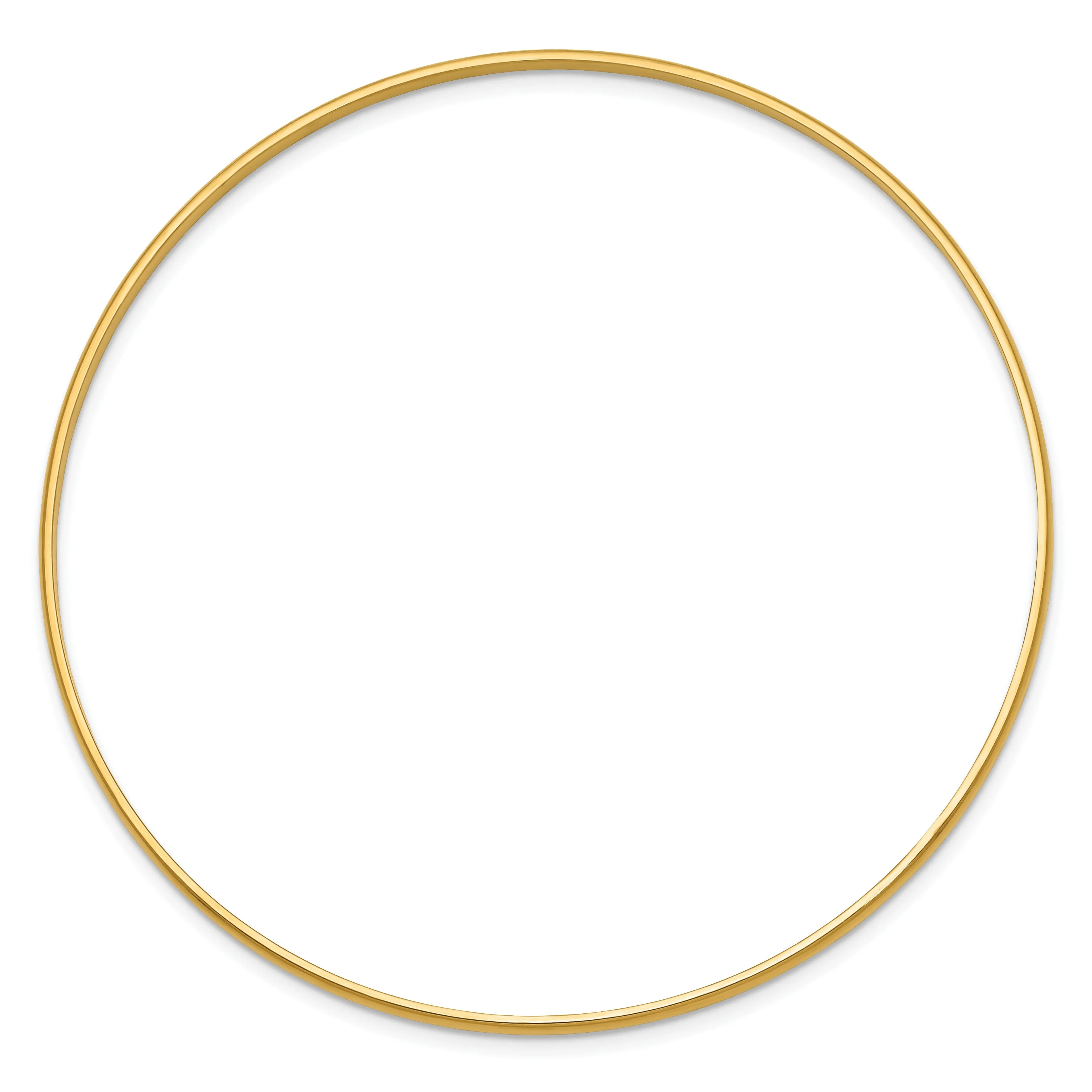 14k Yellow Gold Solid Half-Round Slip-On Bangle