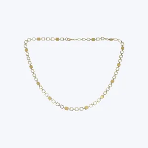 14K Yellow Gold Square Necklace