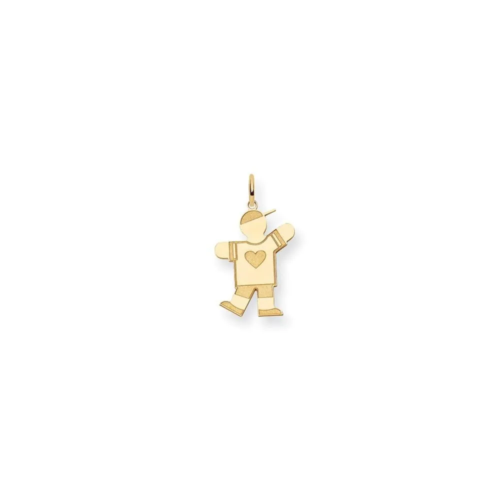 14k Yellow Gold Stars Stripes Boy Joy Charm