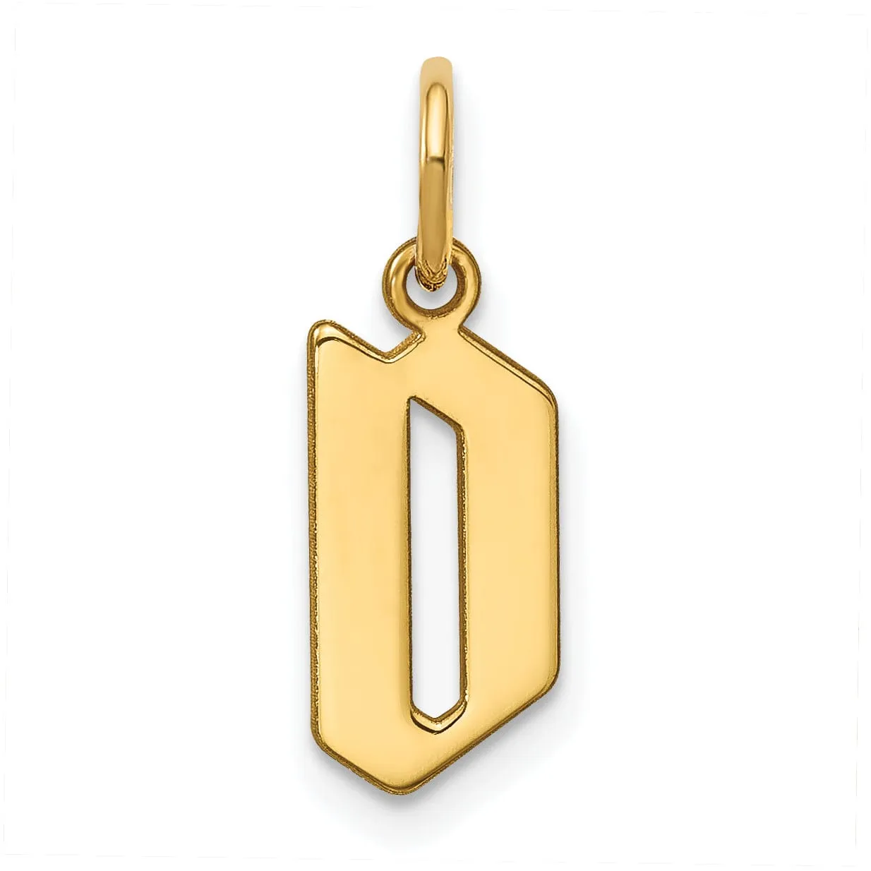 14K Yellow Gold Upper Case Letter D Initial Charm Pendant