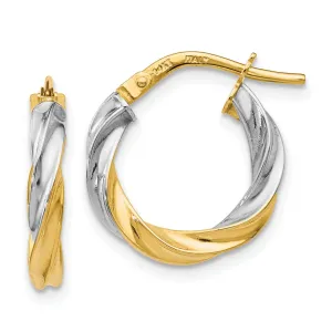 14k Yellow Rhodium Plating Hoop Earrings