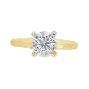 14K Yellow Round Diamond 0.50Ct Solitaire Engagement Ring