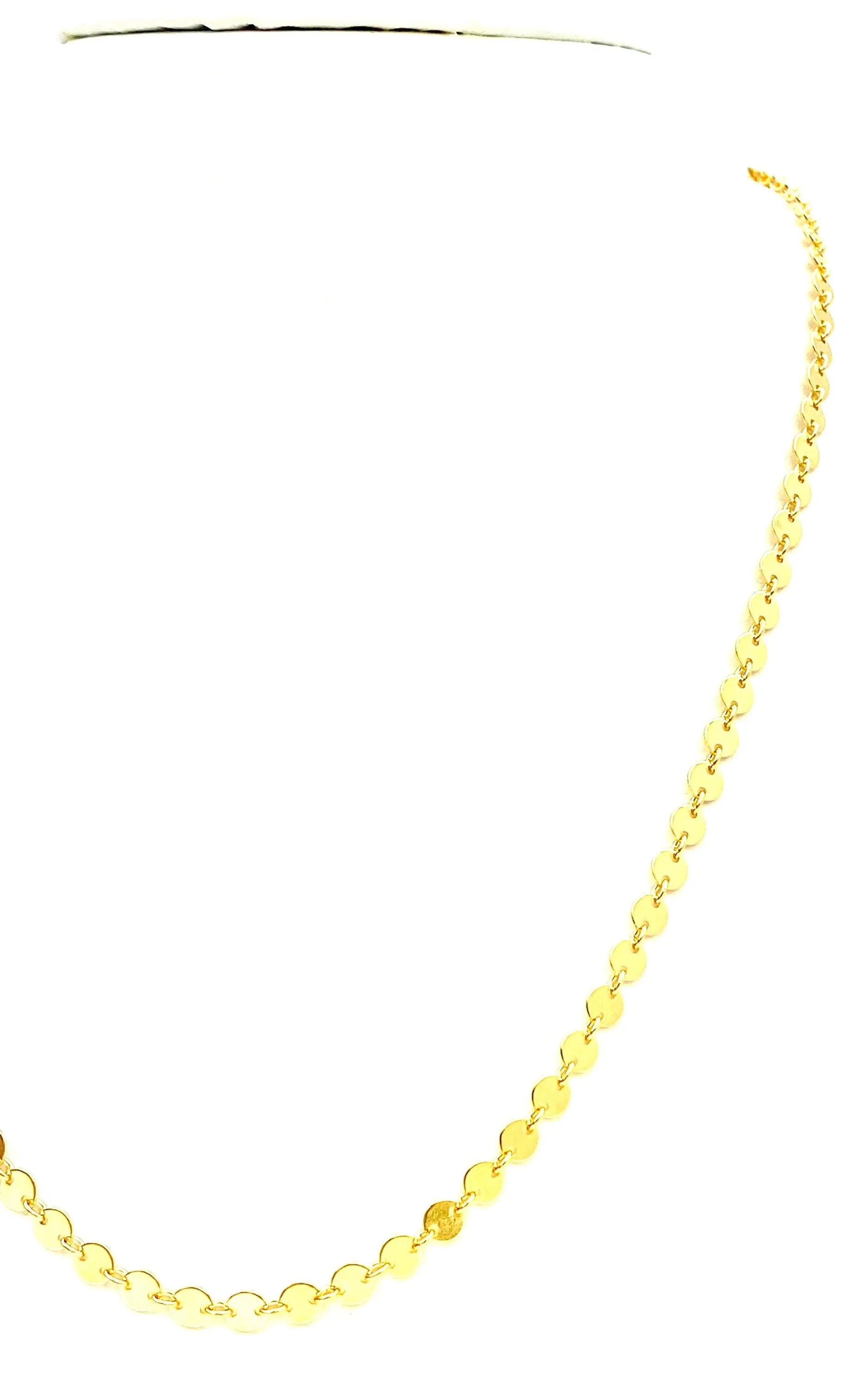 14KGF 4mm Round Bar Chain 18” 20” 22” 24”, Sku#SM957