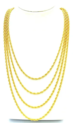 14KGF Double Rope Chain 18” 20” 22” 24” , Sku#25R