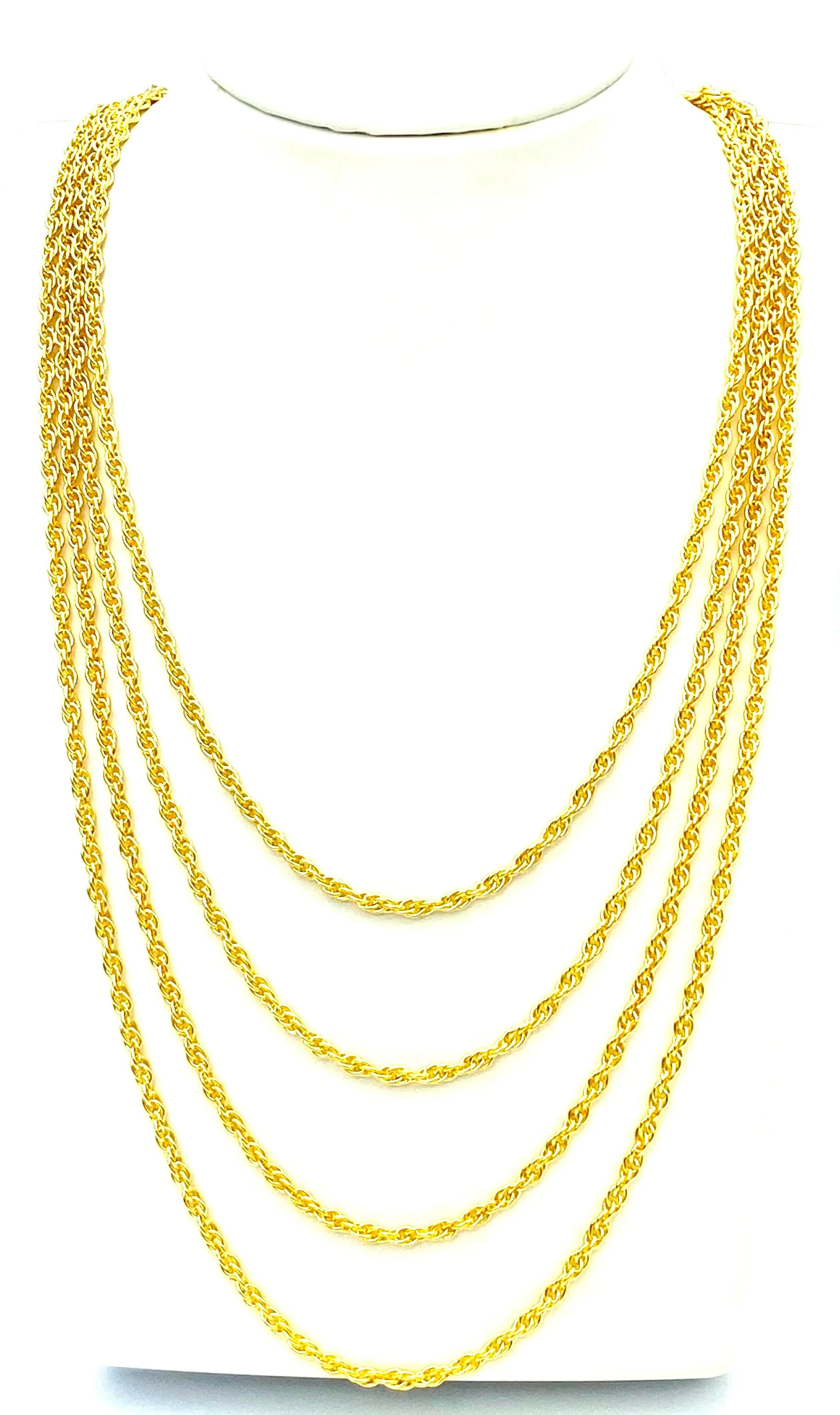 14KGF Double Rope Chain 18” 20” 22” 24” , Sku#25R