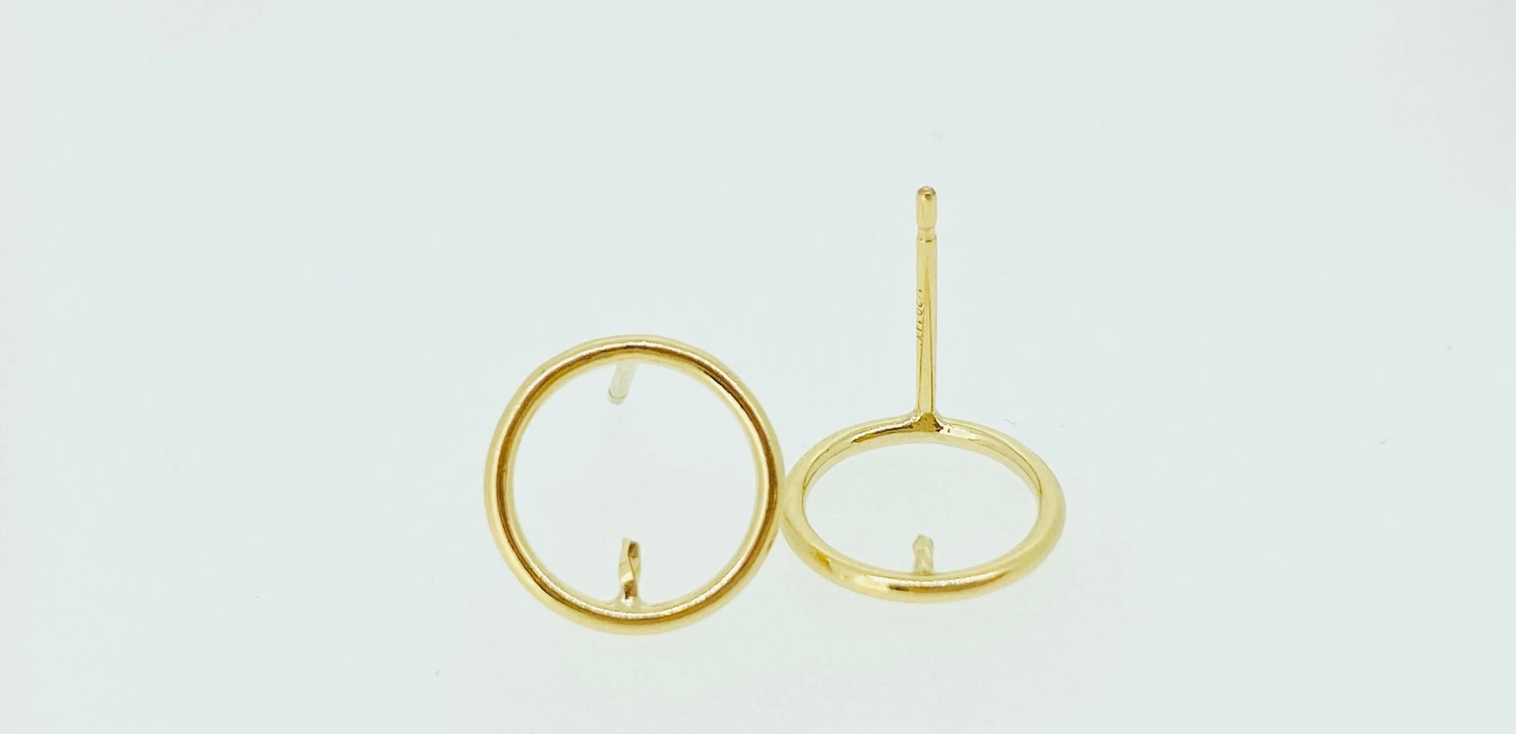 14KGF Round Wire Post Earring With Peg, 14k gold filled, Gold Fill, #400C10PP