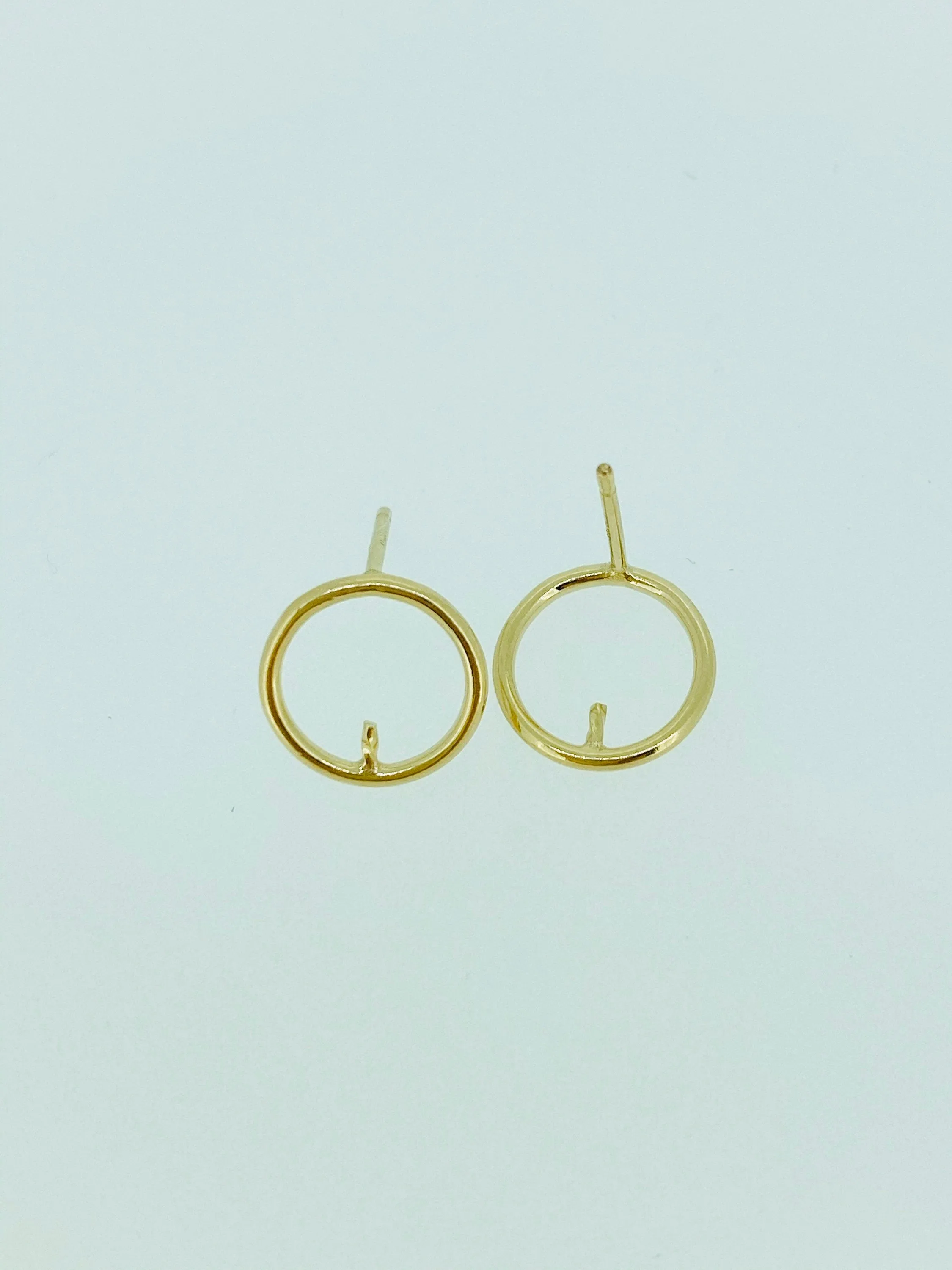 14KGF Round Wire Post Earring With Peg, 14k gold filled, Gold Fill, #400C10PP