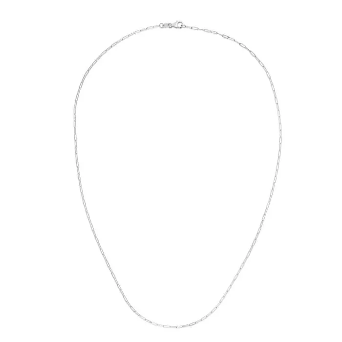 14KT GOLD 1.5MM PAPERCLIP CHAIN NECKLACE-VARIOUS LENGTHS & COLORS