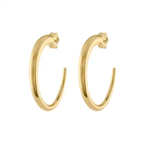 14KT GOLD MEDIUM TAPERED HOOP POST EARRING