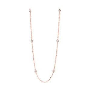 14KT Pink Gold & Diamond Diamonds By The Yard Bracelet & Necklace Neckwear Necklace  - 1 ctw