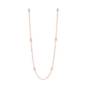 14KT Pink Gold & Diamond Diamonds By The Yard Bracelet & Necklace Neckwear Necklace  - 3/4 ctw