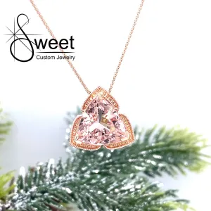 14kt Rose Gold Morganite Pendant