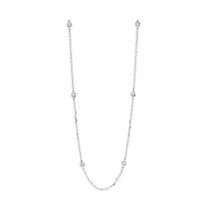 14KT White Gold & Diamond Classic Book Diamonds By The Yard Bracelet & Necklace Neckwear Necklace  - 1/4 ctw