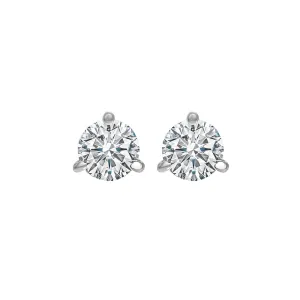 14KT White Gold & Diamond Classic Book Round Stud Earrings  - 5/8 ctw