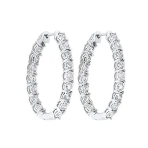 14KT White Gold & Diamond Classic Book Tru Reflection Fashion Earrings   - 3-1/4 ctw