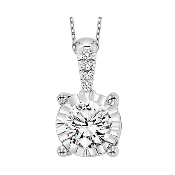 14KT White Gold & Diamond Classic Book Tru Reflection Neckwear Pendant    - 1/3 ctw