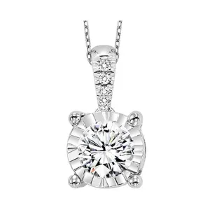 14KT White Gold & Diamond Classic Book Tru Reflection Neckwear Pendant    - 1/4 ctw