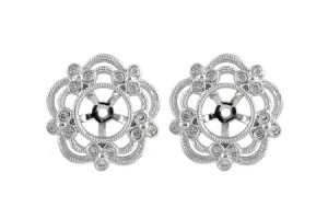 14KT White Milgrain & Diamond Earring Jackets