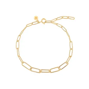 14kt yellow gold Graduated Paperclip Chain Bracelet