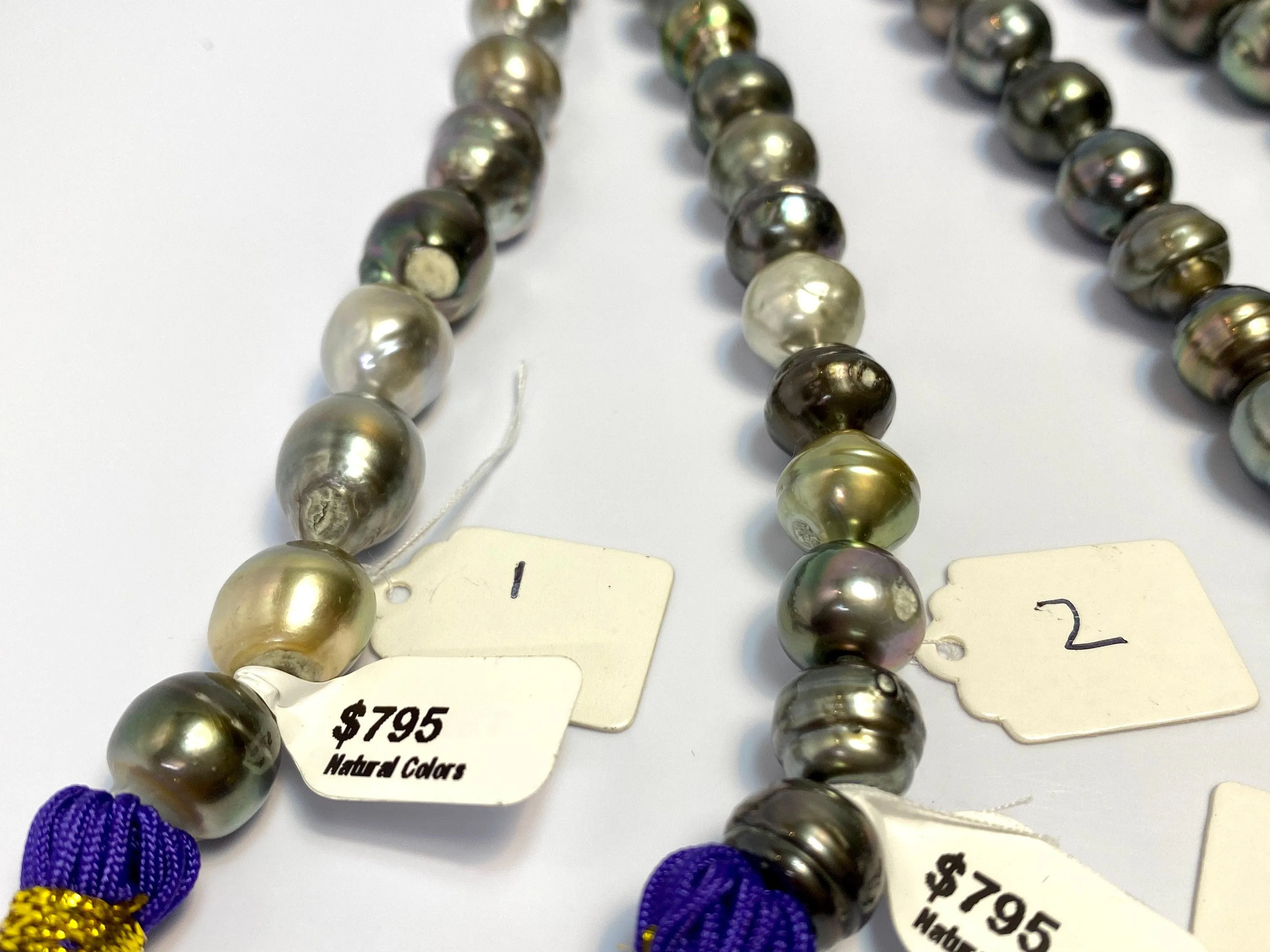 14mm Tahiti Pearls, Exquisite Sultry Gray to A Dark Pastel Green, Tahitian Pearls, Large Pearls SKU #968