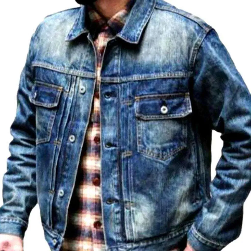 14oz self-edge men's jean jacket