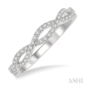 1/5 Ctw Entwined Round Cut Diamond Fashion Ring in 14K White Gold