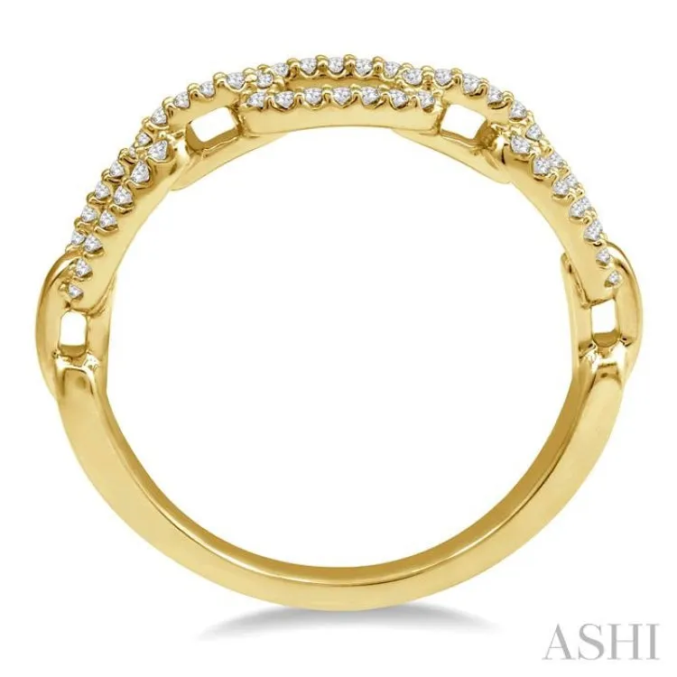 1/5 Ctw Interlocked Links Round Cut Diamond Ladies Ring in 14K Yellow Gold