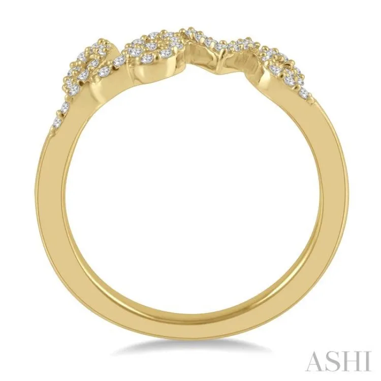 1/5 ctw Love Round Cut Diamond Fashion Ring in 14K Yellow Gold