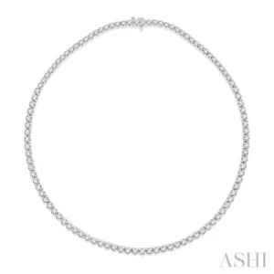 15 ctw Round Cut Diamond Tennis Necklace in 14K White Gold