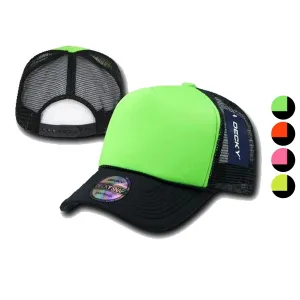 15 Lot Decky Blank Foam Neon Mesh Trucker Hats Caps Snapback Wholesale Bulk