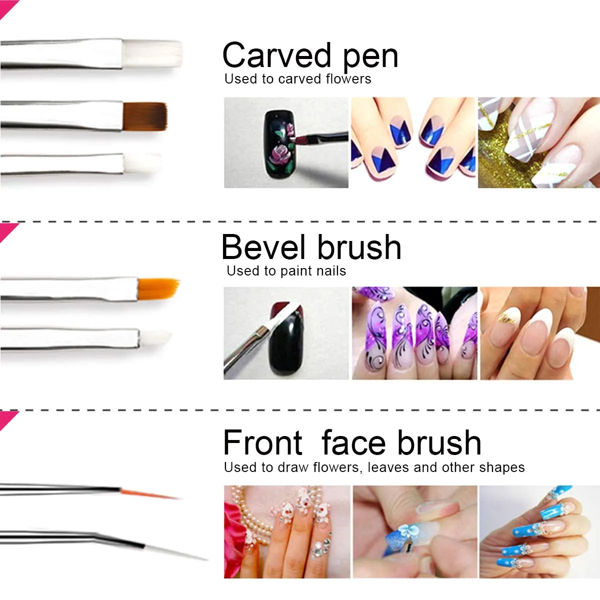 15-Piece Nail Art Essentials Kit: Brushes, Foils, Rhinestones, Dotting Tools & Tapes