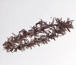 150 Cm Brown Metal Rustic Leaf Chandelier