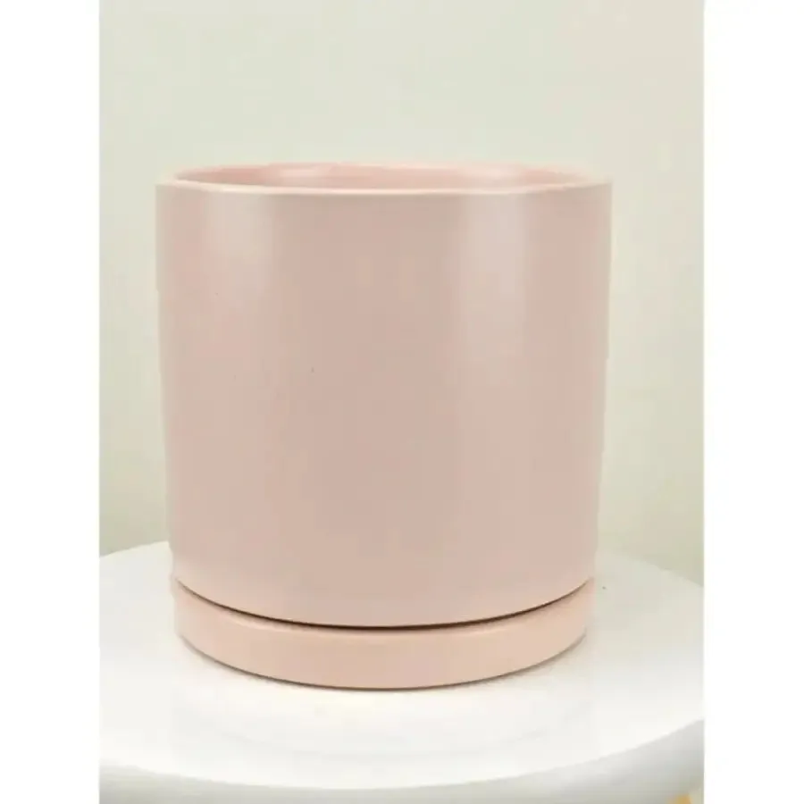 150 mm Soft Pink Ceramic Pot & Plate